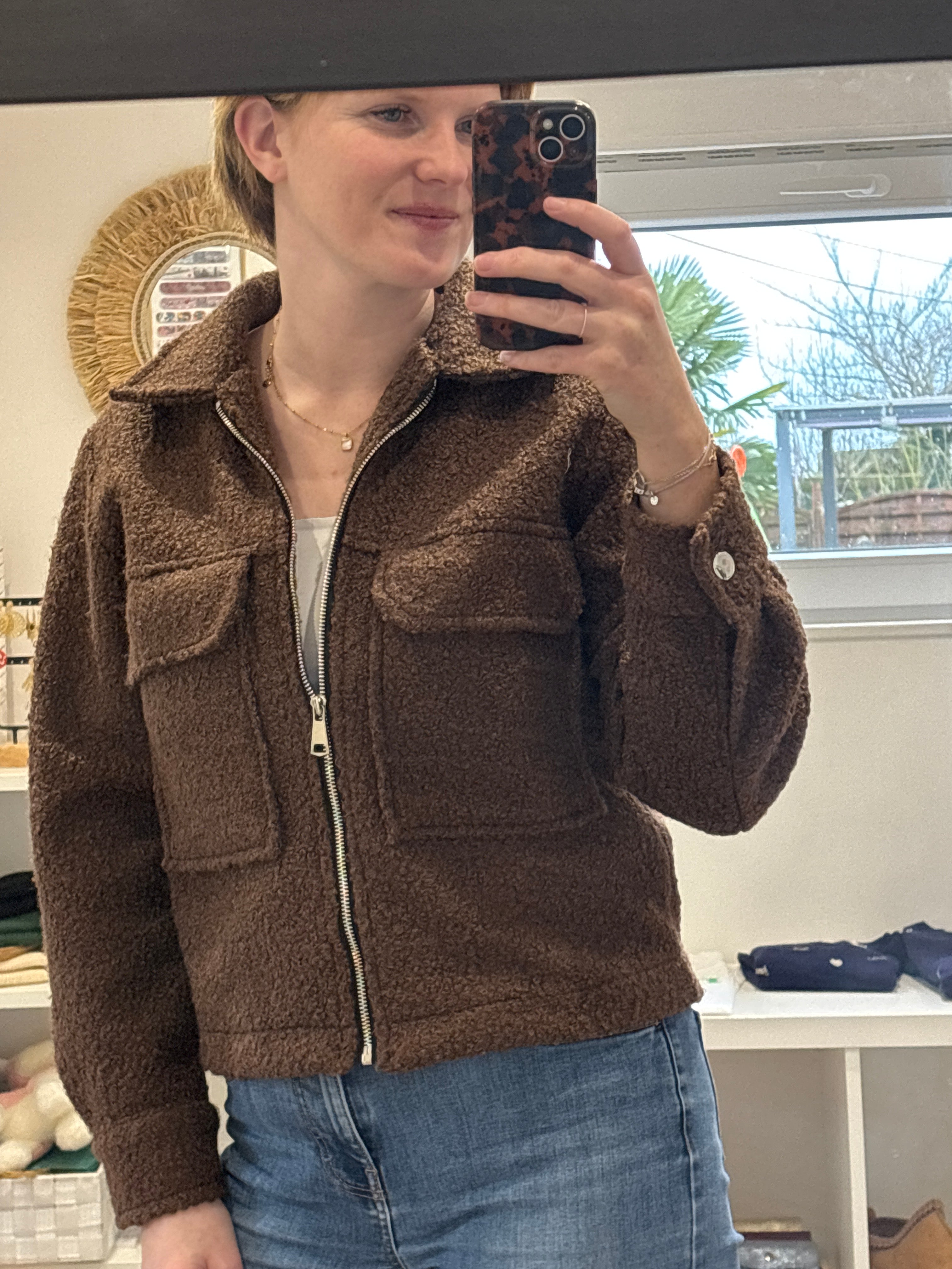 Veste bouclette chocolat
