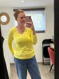 Pull maille jaune